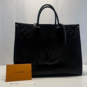 Louis Vuitton on the go Black Embossed Tote
